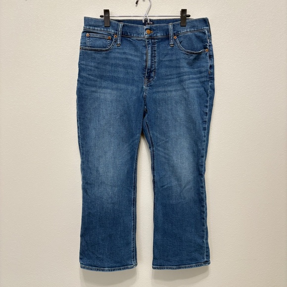 J. Crew Factory Mid-rise Flare Crop Jean in All Day Stretch - 33 - Picture 2 of 8